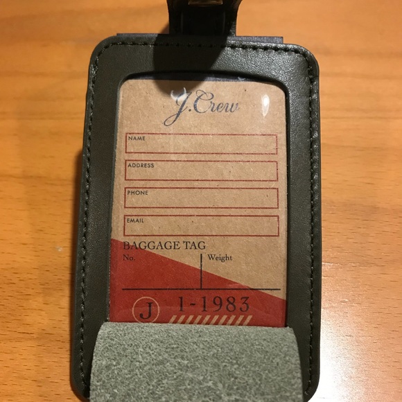 J Crew Olive Leather luggage tag - Picture 4 of 4
